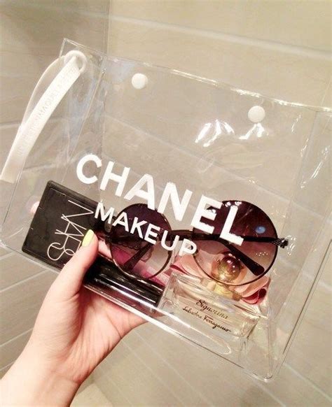 chanel makeup bag clear